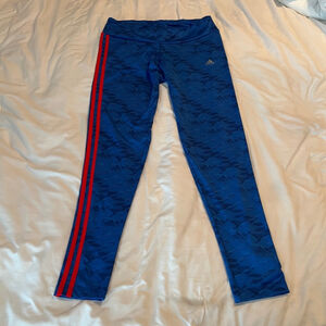 Women Adidas Leggings Blue Red stripe M